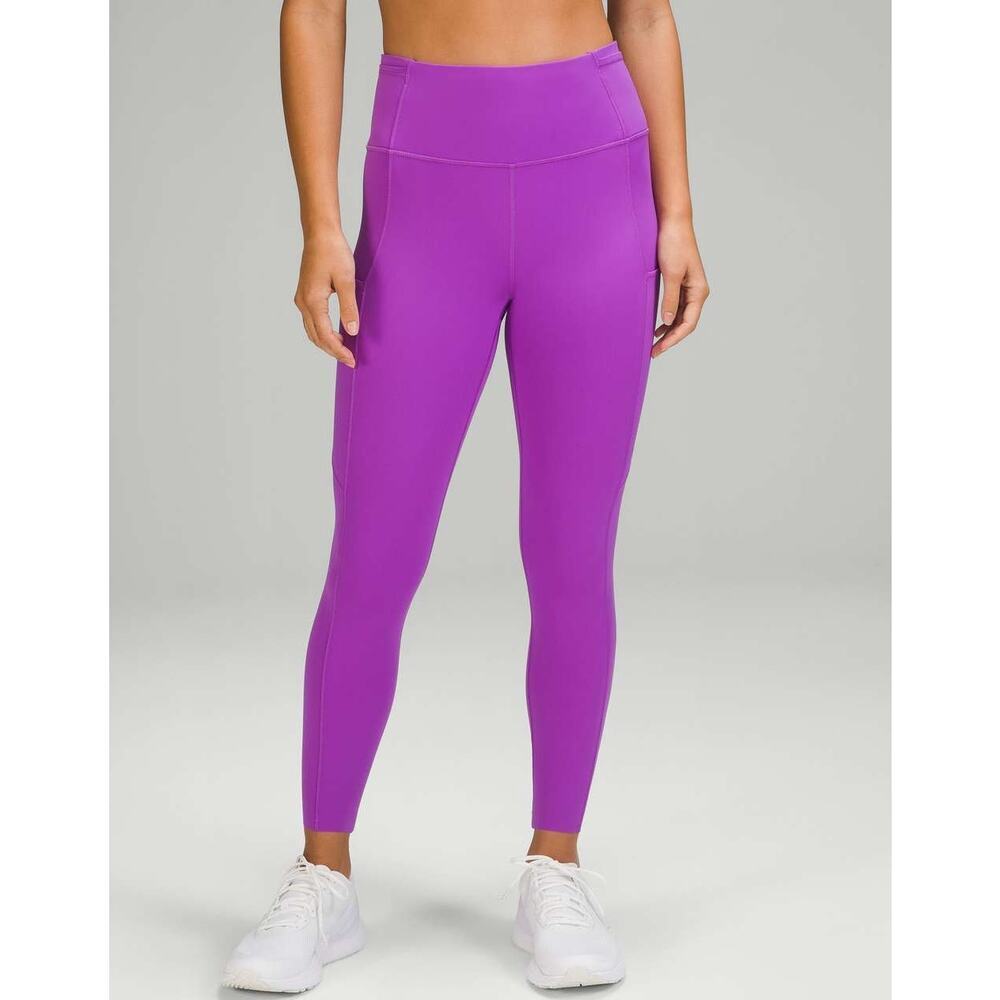Lululemon Magenta High-Rise Crop Leggings/Yoga Pants